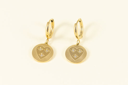 Boucles d'oreilles Médaille coeur