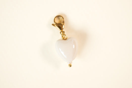 Pendentif Charm Coeur en porcelaine